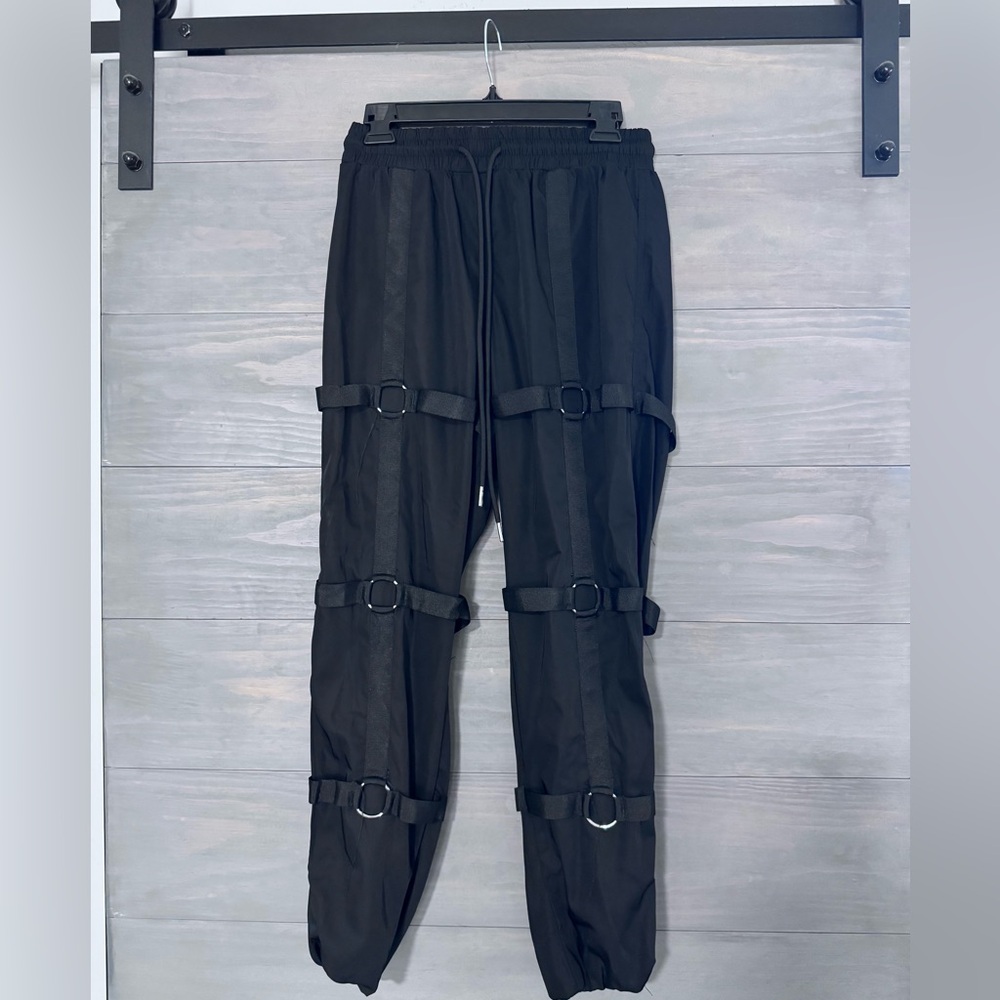 EPTM The Perfect Example Cargo Pants Buckles Cinch Waist Ankle Zippers Small‎